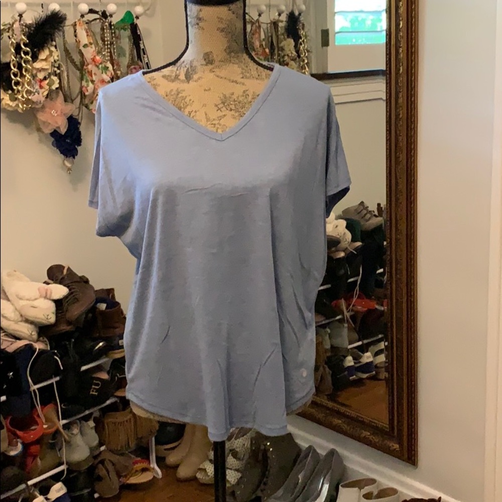 blue yoga top t shirt